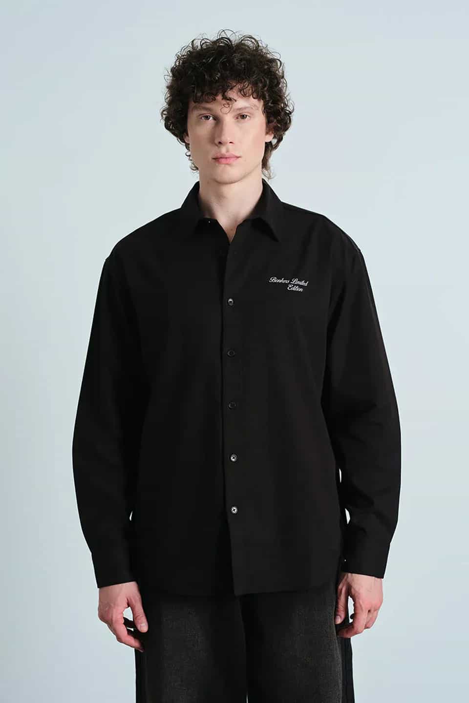 Hermann Oversized Classic Black Full Sleeve Shirt  thumbnail 1