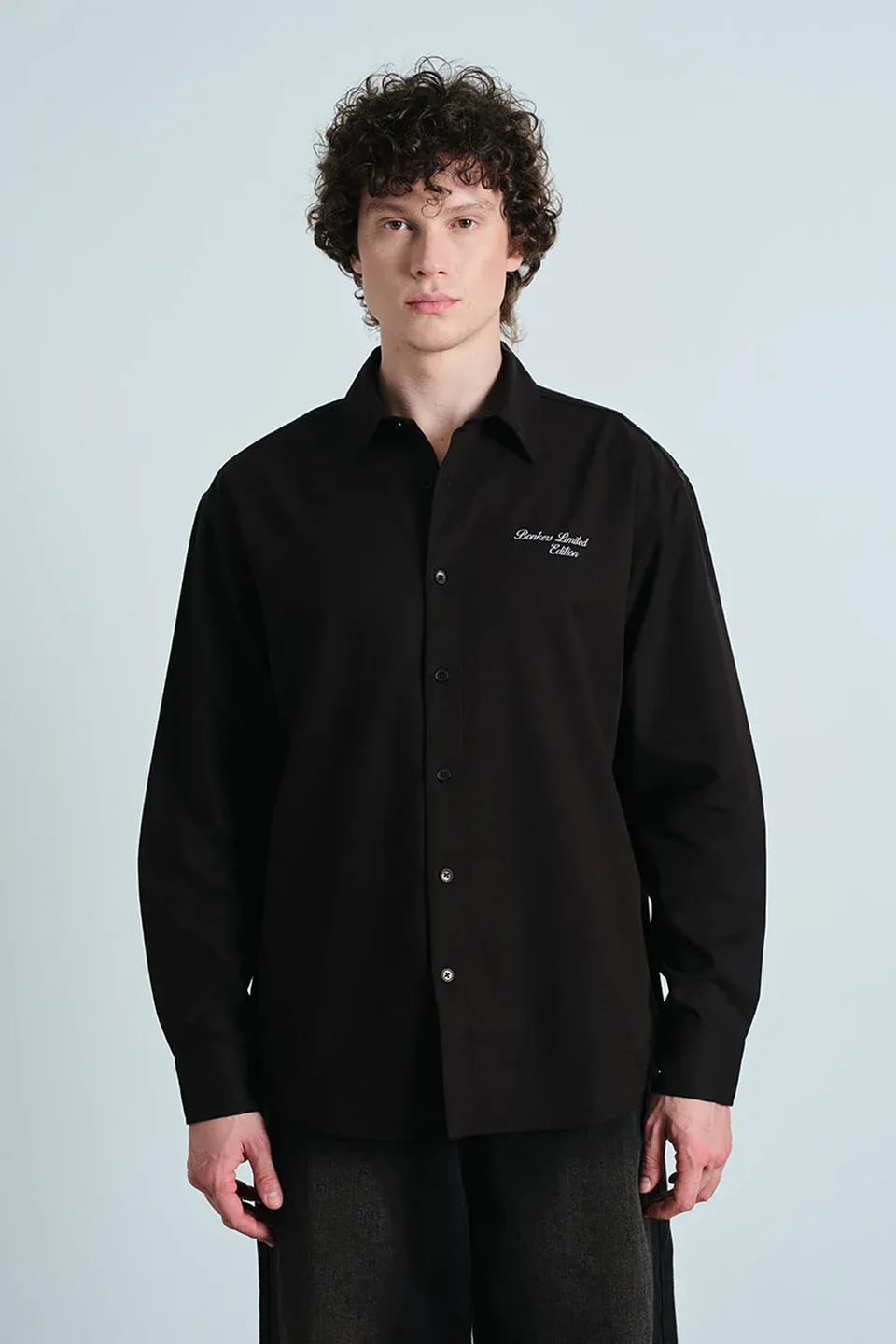 Hermann Oversized Classic Black Full Sleeve Shirt  1