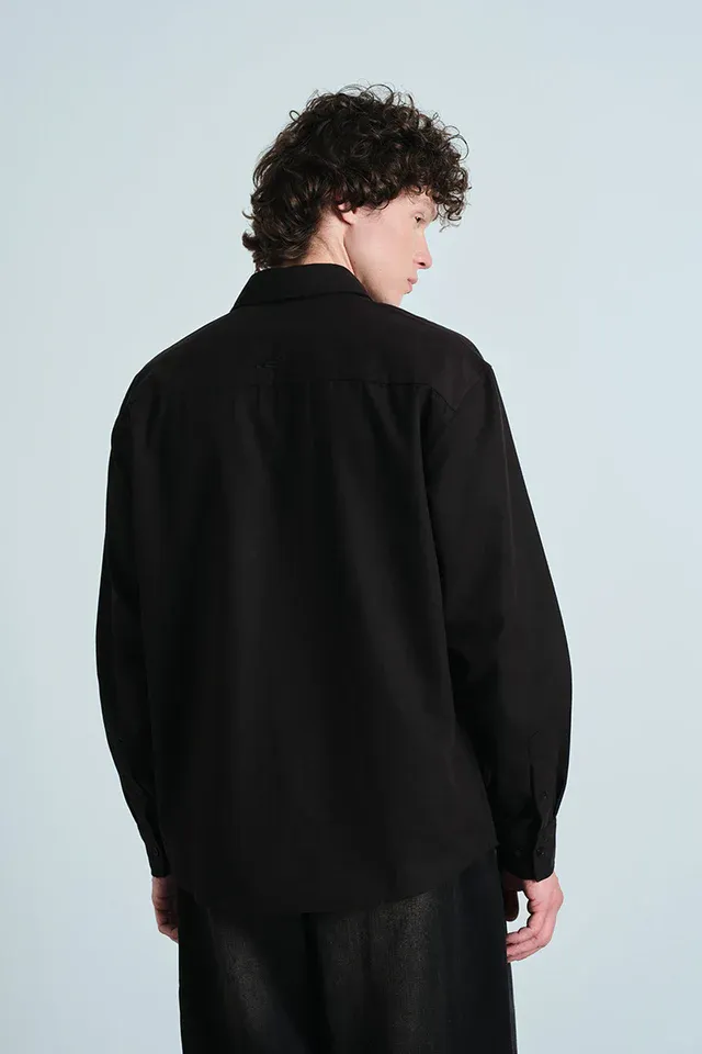 Hermann Oversized Classic Black Full Sleeve Shirt  5